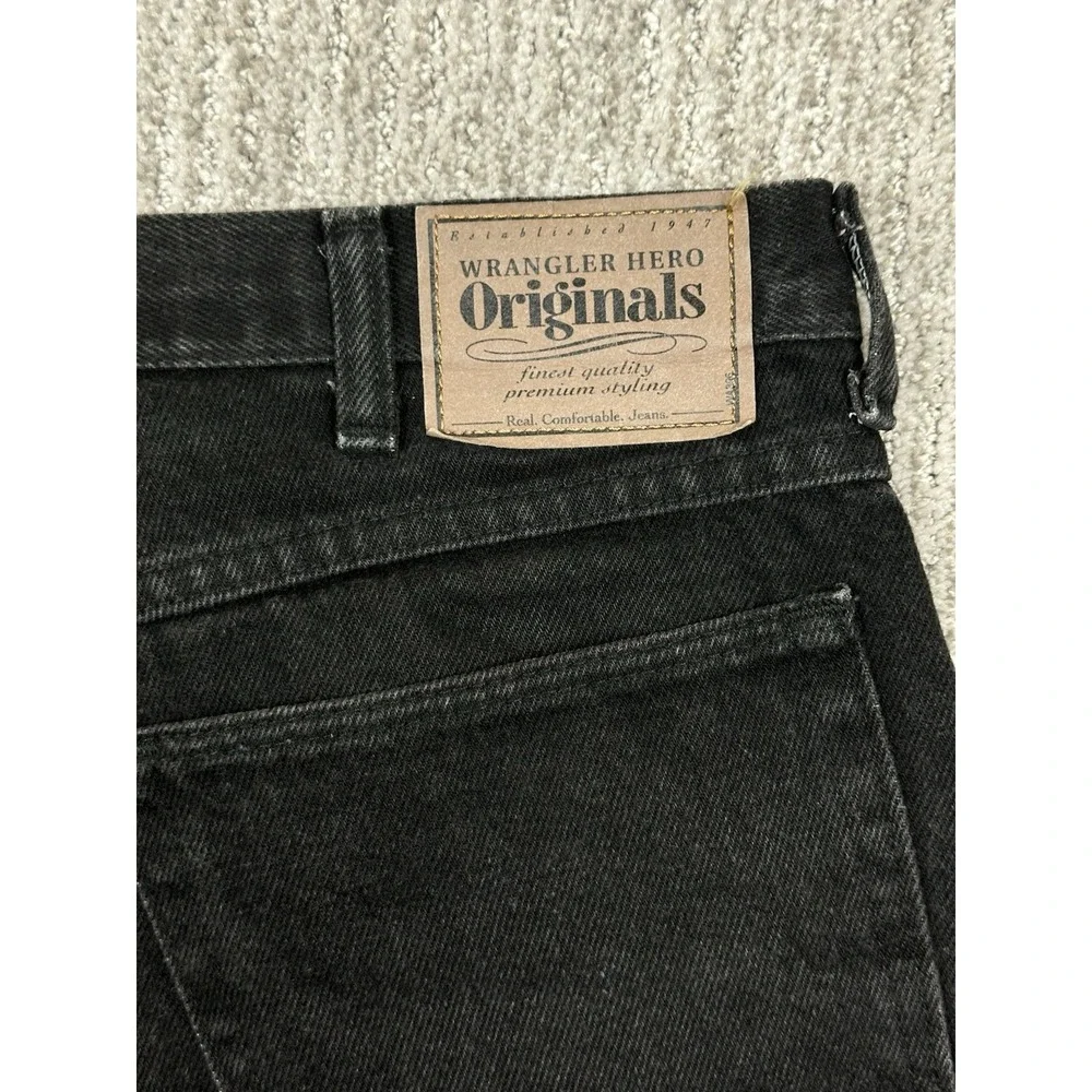 Wrangler Hero Originals Easy Fit Jean Shorts Mens 34 Black Denim Made in USA